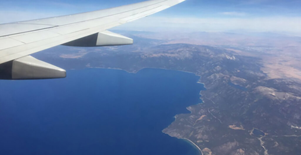 Fly over Lake Tahoe