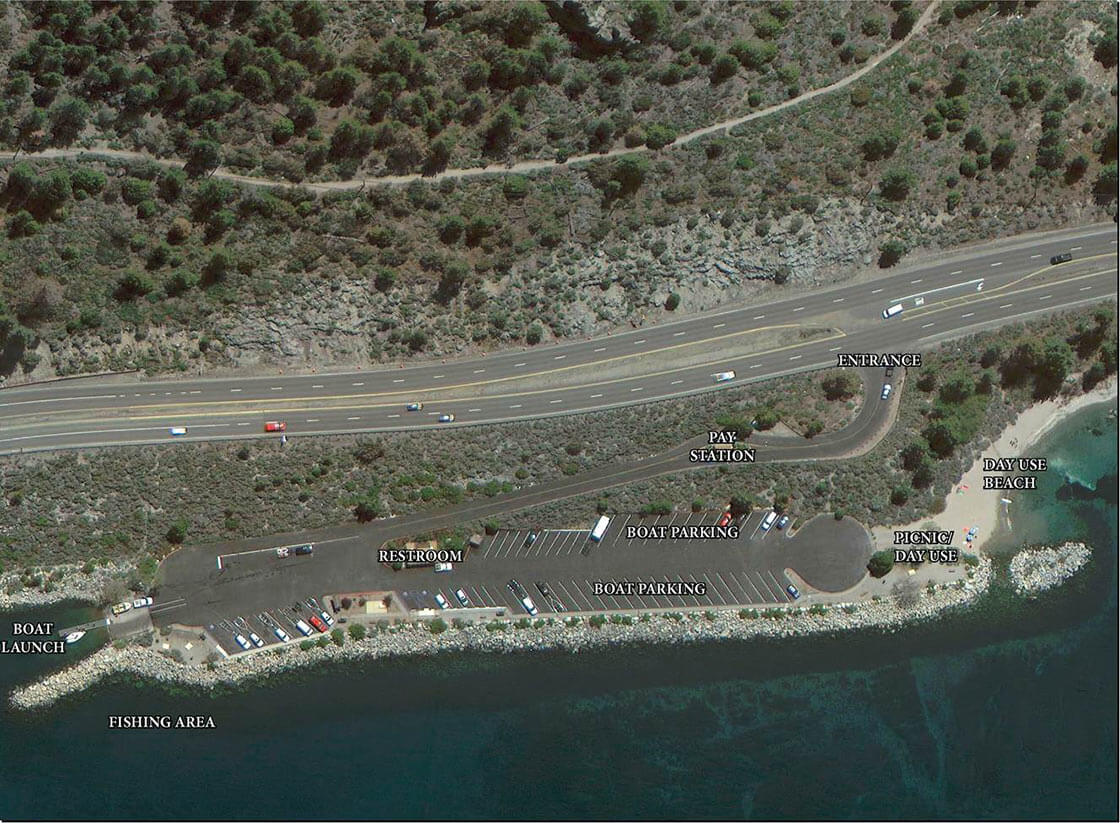 Cave Rock NV State Park Boat Launch Aerial