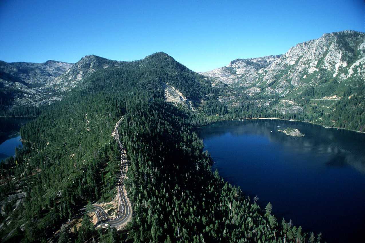 Lake Tahoe Marathon - Helicopter View of runners