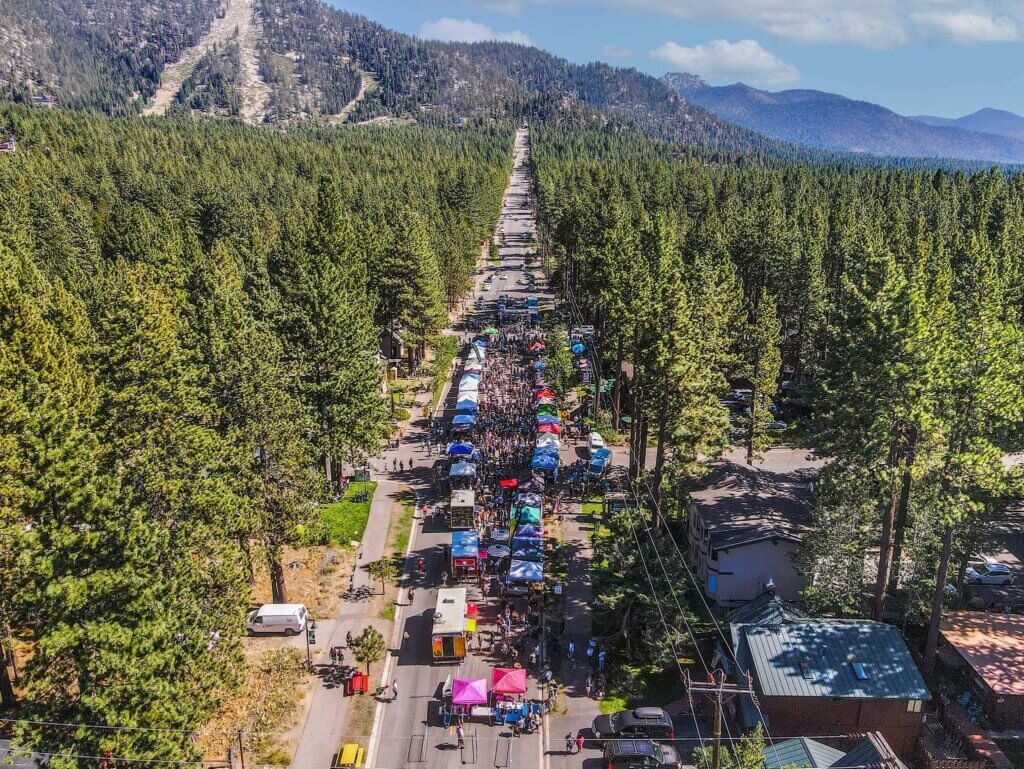 Tahoe Brewfest Aerial Shot on Ski Run Blvd