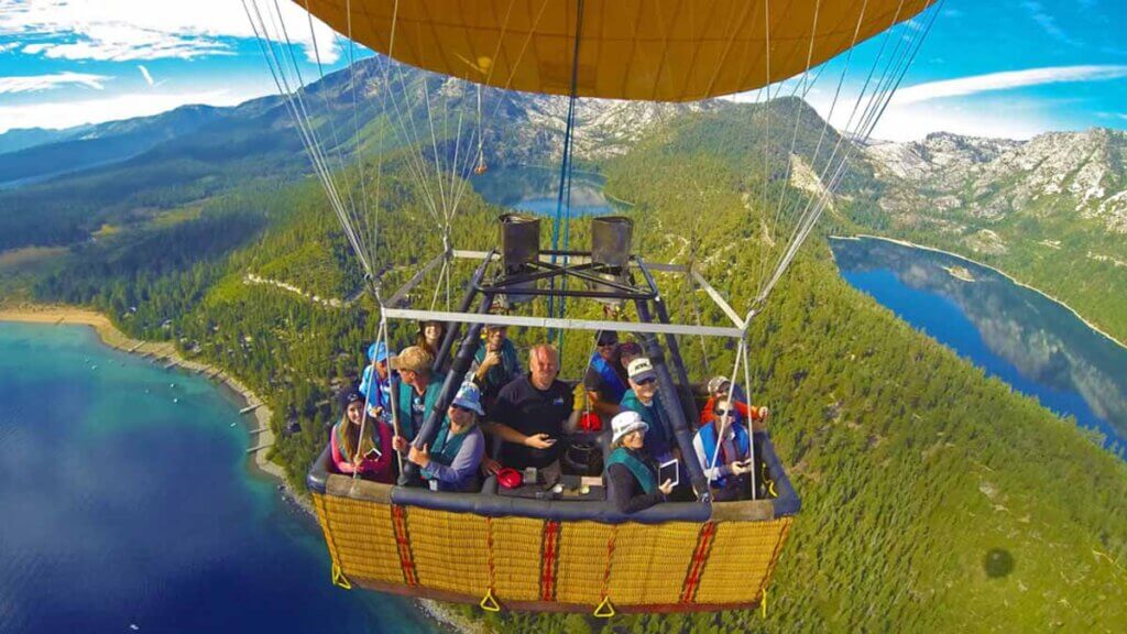 tahoe from above hot air balloon