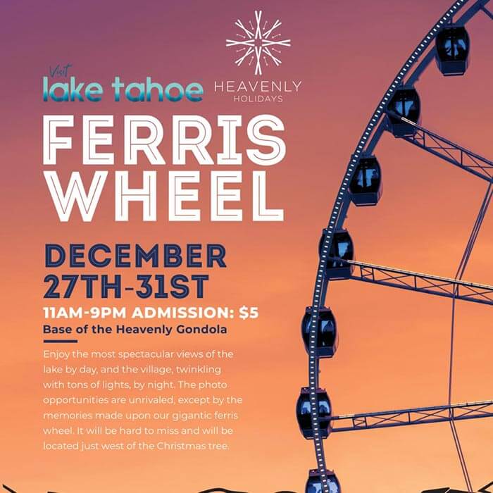 Lake Tahoe Ferris Wheel Heavenly Village Heavenly Holidays