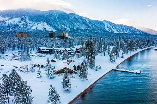 Edgewood Tahoe Winter Aerial