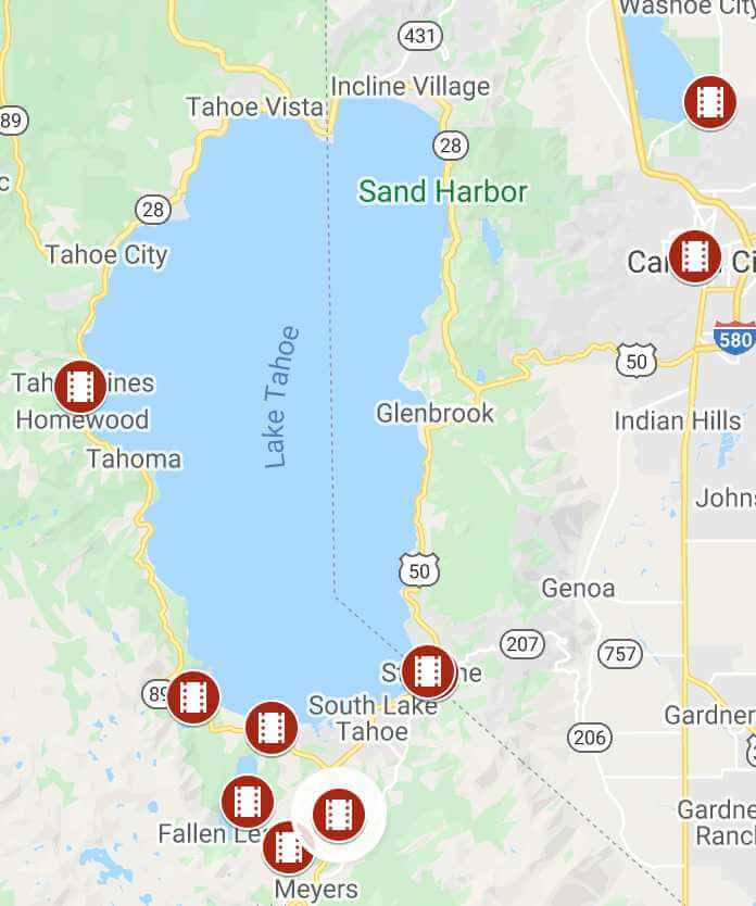 Google Map of Filming Locations at Tahoe