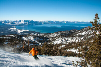Skiing at Heavenly at Lake Tahoe as a ski town 