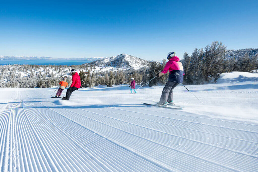 Skiing groomed run Heavenly Mountain Resort