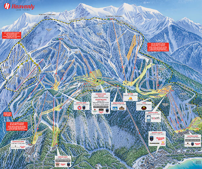 Heavenly Mountain Resort Lake Tahoe Trail Map 