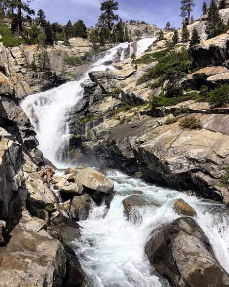 Horsetail Falls Waterfall Twin Bridges near Lake Tahoe