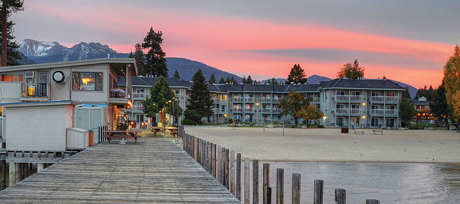 Sunset at the Beach Retreat & Lodge at Lake Tahoe
