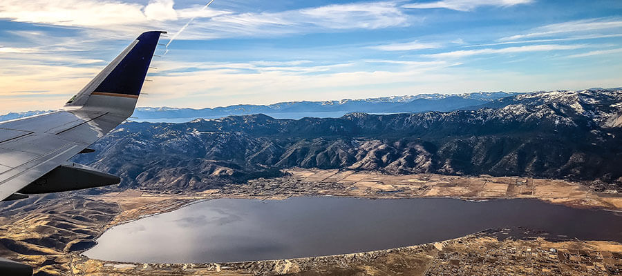 Flying into Lake Tahoe