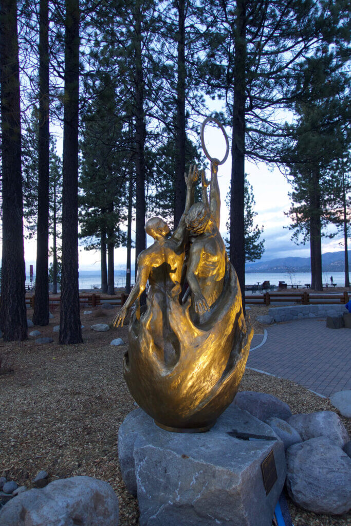 Spirit of Competition sculpture at the Champion's Plaza South Lake Tahoe