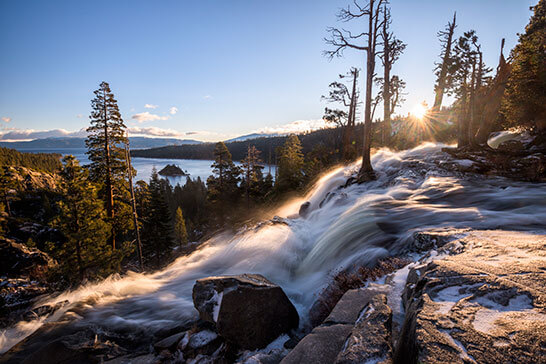 Sunrise from Eagle Falls at Emerald Bay Lake Tahoe