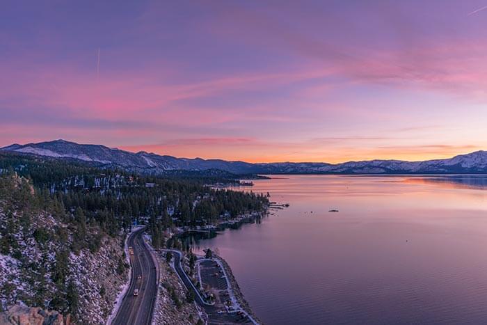 Sunset Cave Rock Lake Tahoe