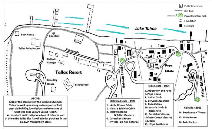 Map of Tallac Historic Site Lake Tahoe