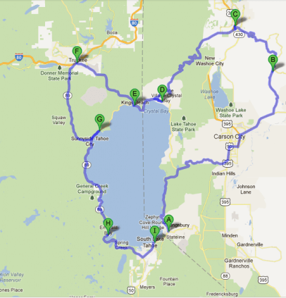 Motorcycle day ride adventures from Lake Tahoe