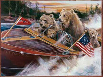 BearCraft Boating Bears Art 