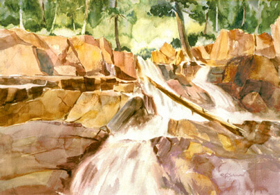 Glen Alpine Falls painting 