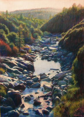 River landscape painting 