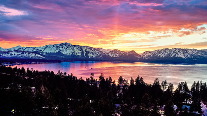 Colorful Sunset Lake Tahoe 