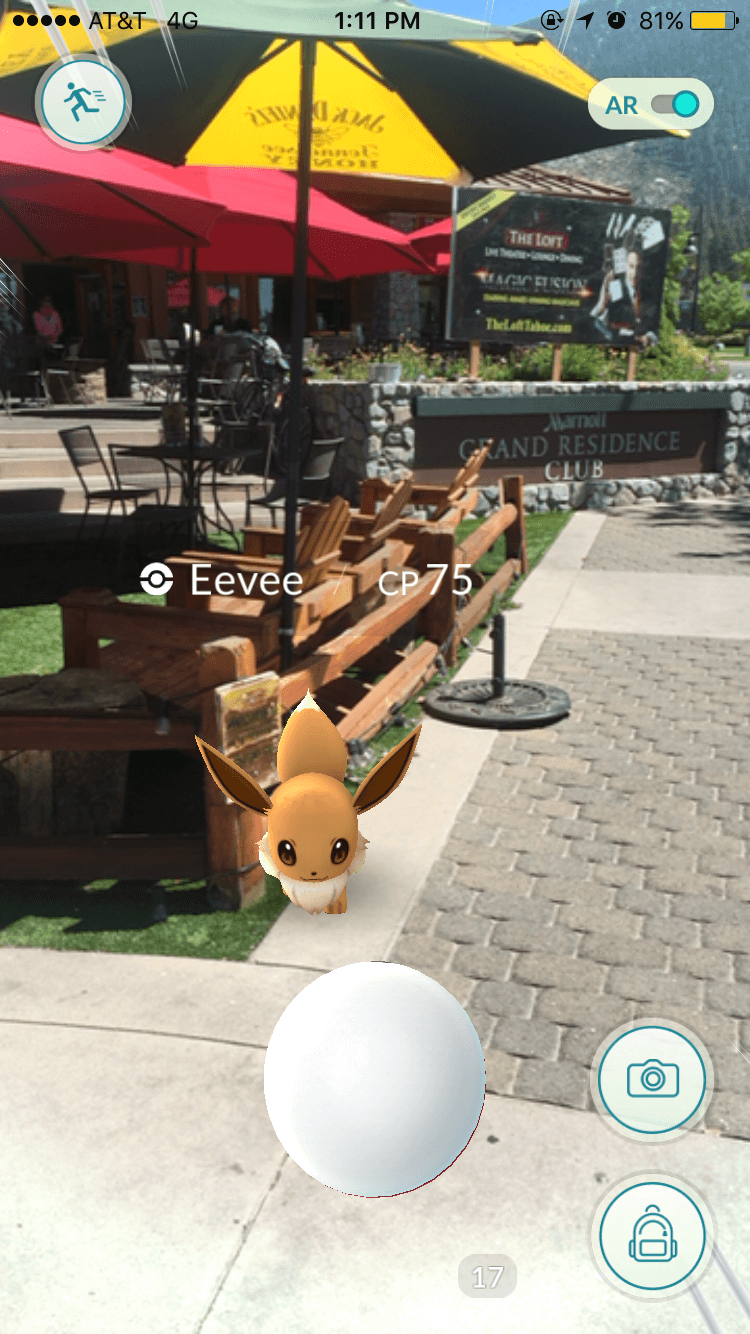 Eevee Pokemon: Marriott Grand Residence next to California Burger Co