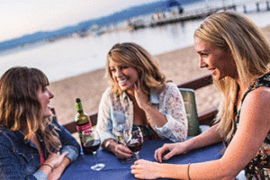 Girls Night Out on the Beach Beacon Bar & Grill Camp Richardson Resort Lake Tahoe
