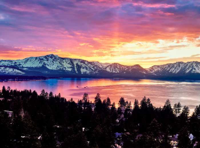 Prism Cam Sunset Lake Lake Tahoe Shore 