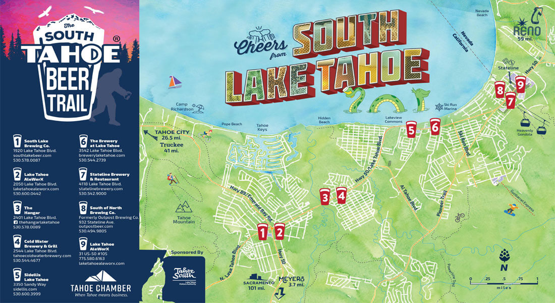 South Tahoe Beer Trail Map