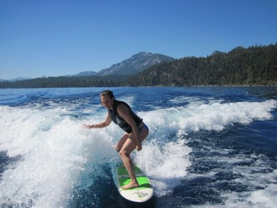 Wake boarding Lake Tahoe 