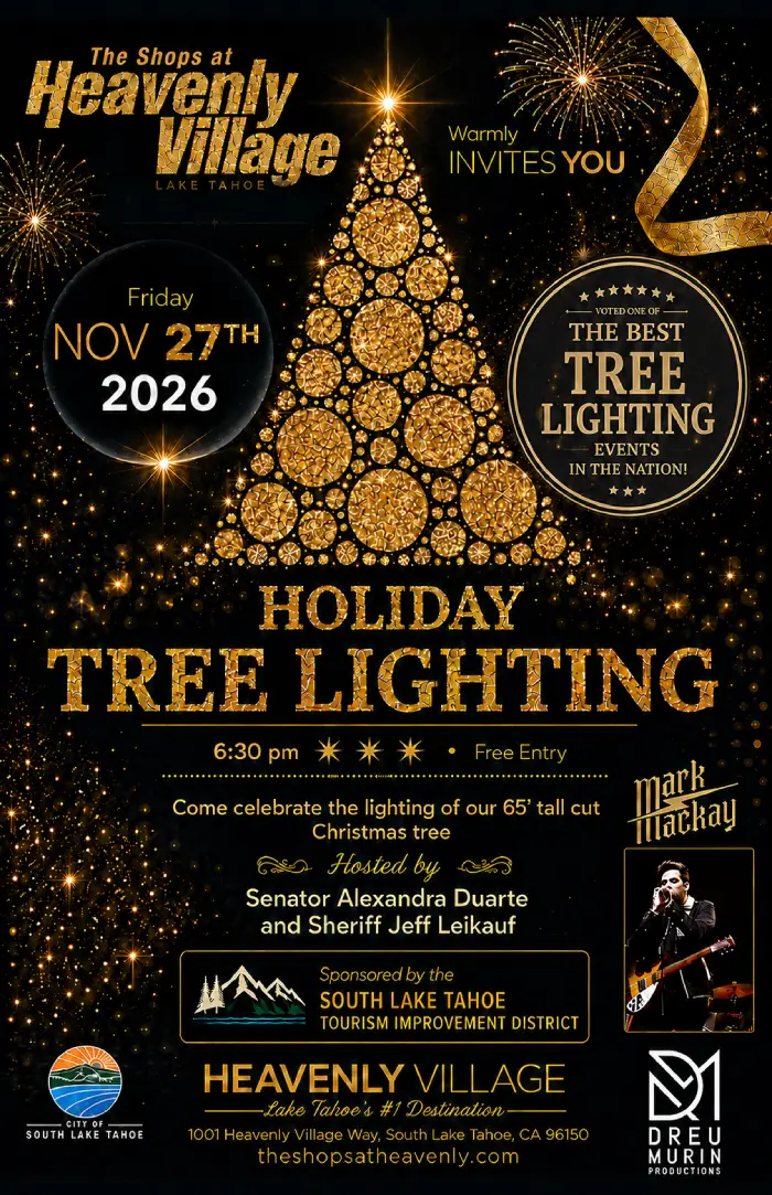 Holiday tree lighting heavenly village lake tahoe