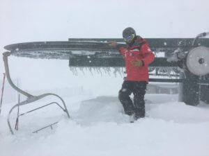 Ski lift at Lake Tahoe buried in the snow