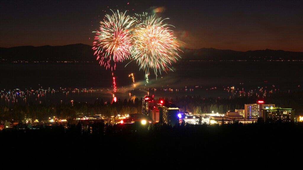 Fireworks over Lake Tahoe