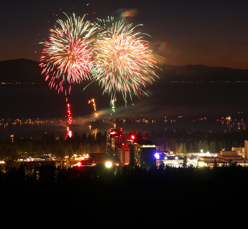 Fireworks over Lake Tahoe