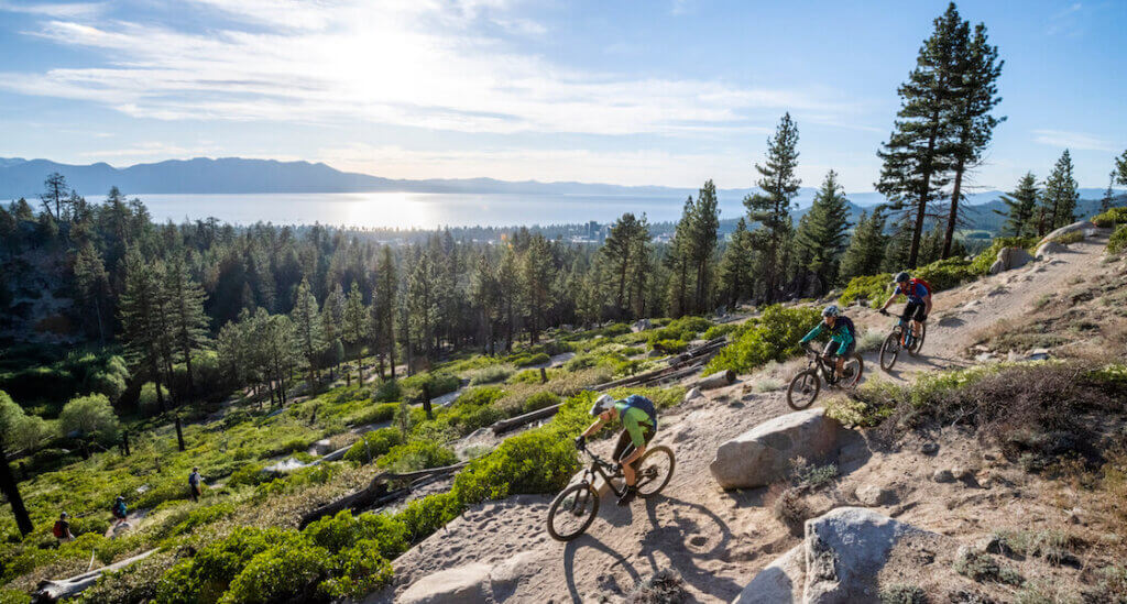 Friends Mountain Biking on Van Sickle Trail