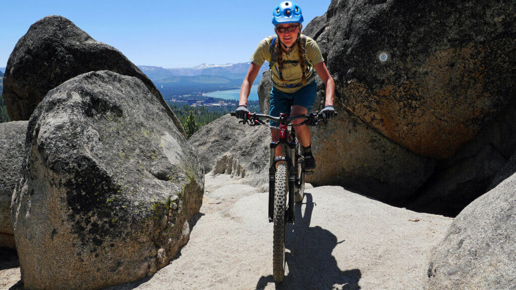 Woman Mountain Biking