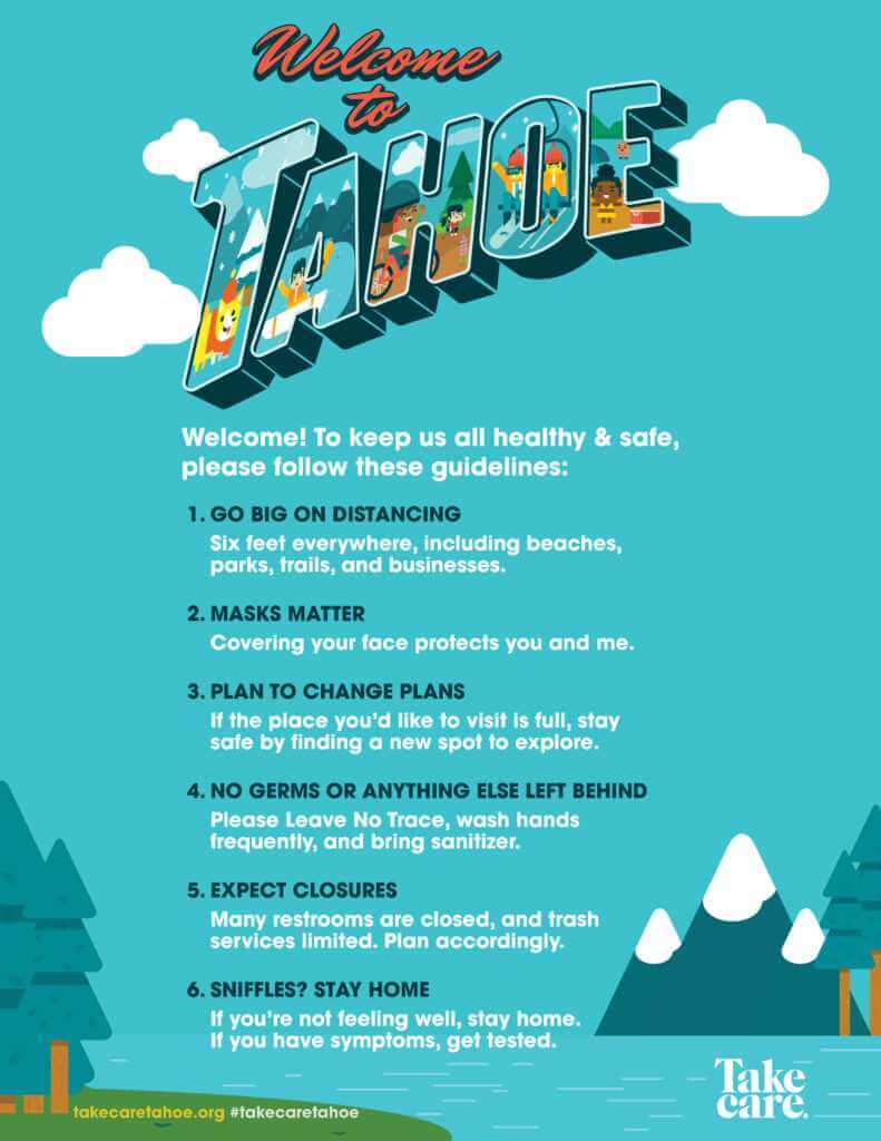 Welcome to Tahoe Guidelines to keep us all healthy and safe