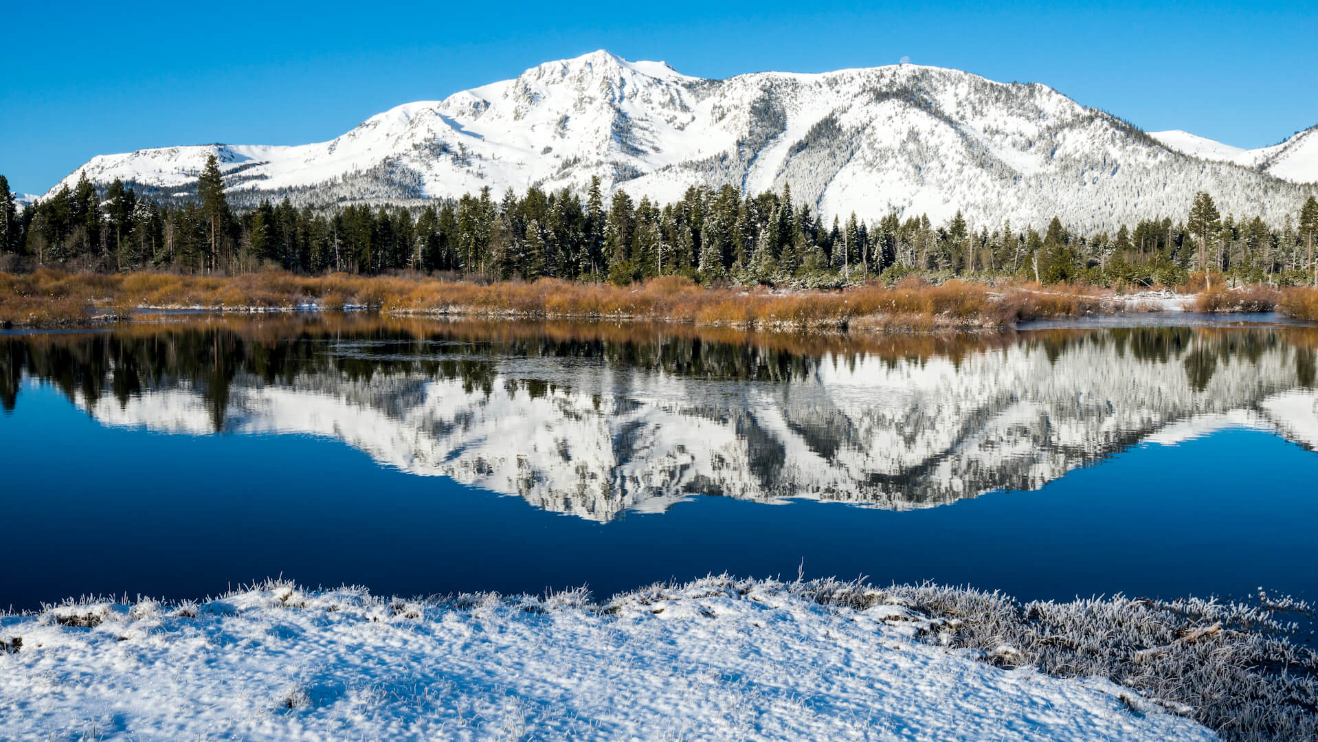 Mount Tallac reflecting during Winter - Rachid Dahnoun / Lake Tahoe Visitors Authority