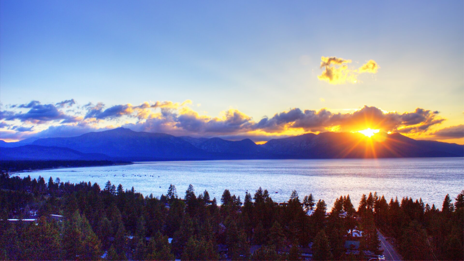 Sunset over South Lake Tahoe