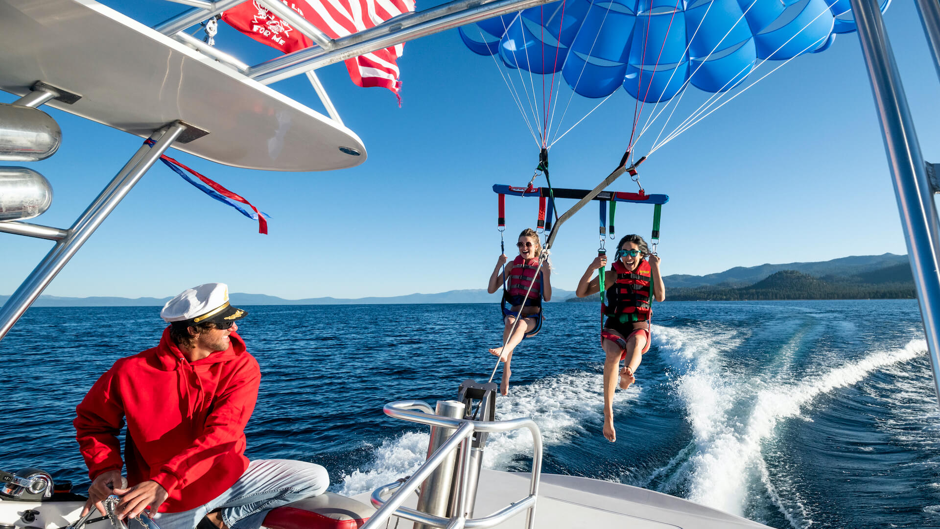 Parasailing with Ski Run Boat Company at Lake Tahoe - Rachid Dahnoun / LTVA