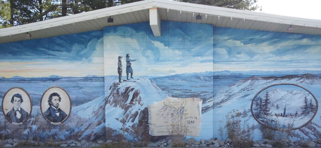 Tahoe Historical Society features a mural showing the story of the discovery of Lake Tahoe