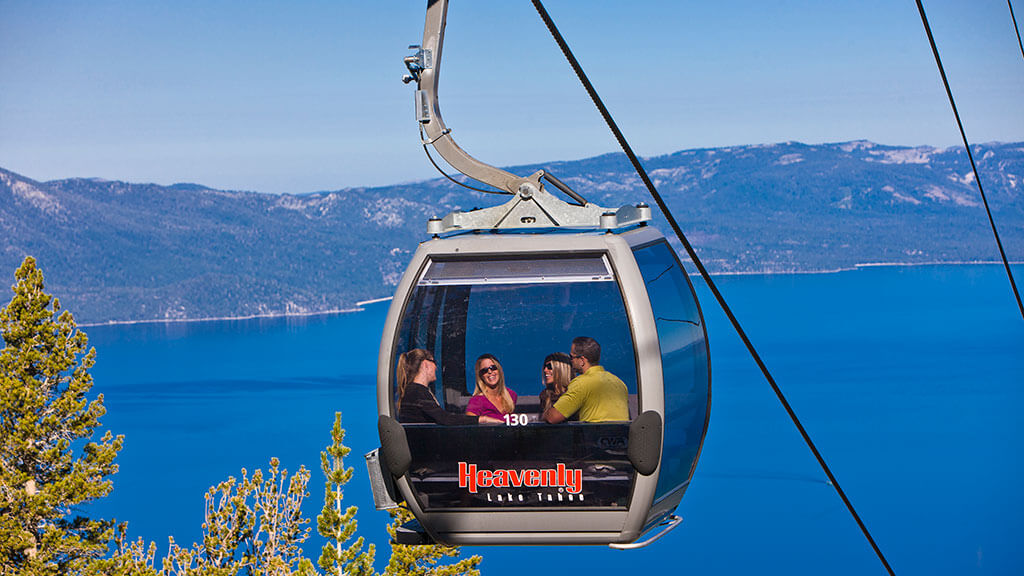 family going up the Heavenly Gondola