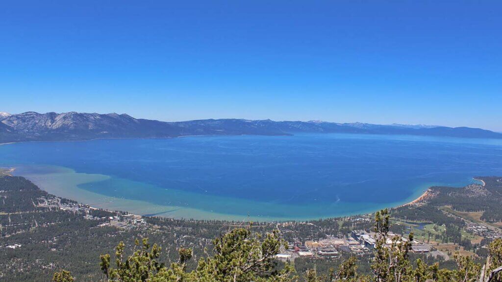 aerial view of lake tahoe