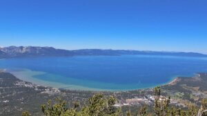 aerial view of lake tahoe