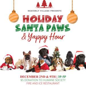 Santa Paws and Yappy Hour Fire and Ice Heavenly Village Heavenly Holidays