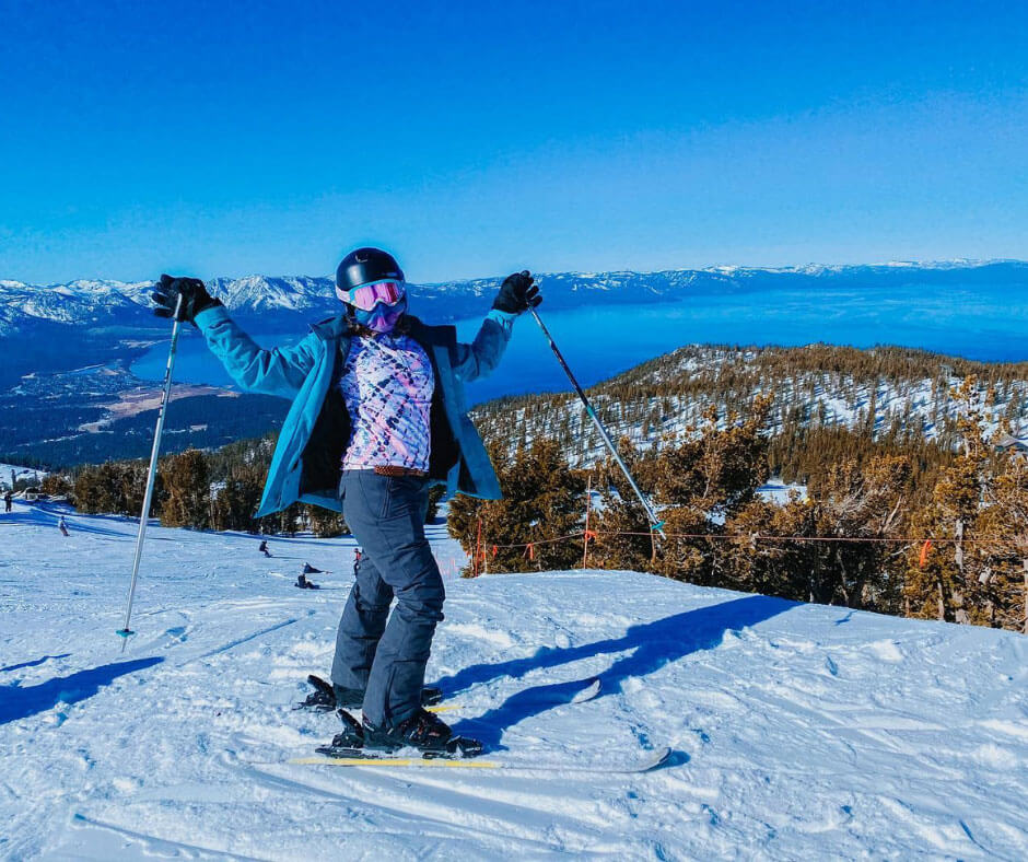 A Skier at Heavenly Mountain Resort Lake Tahoe
