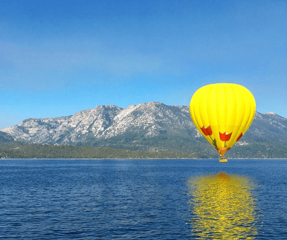 Hot Air Balloon over Lake Tahoe