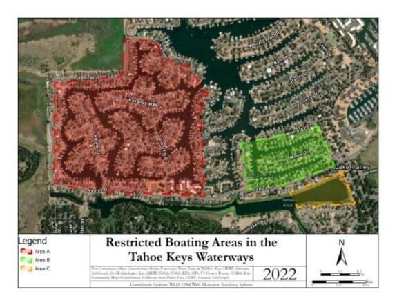 Restricted boating areas in tahoe keys