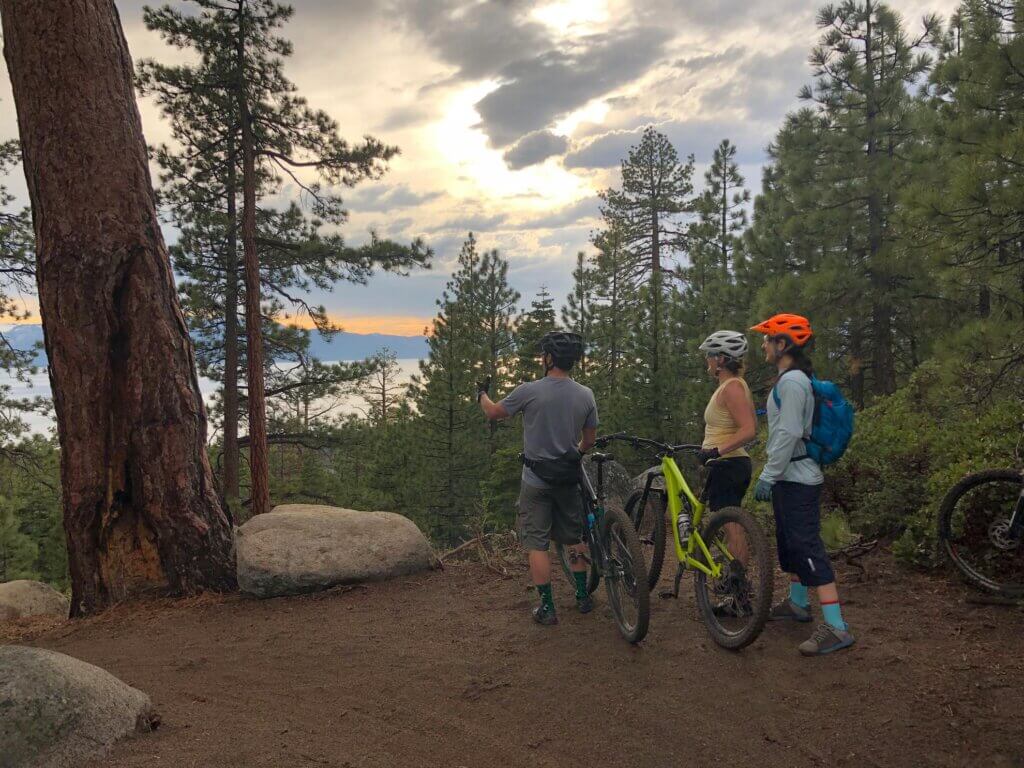 Mountain Bike Tahoe sunset