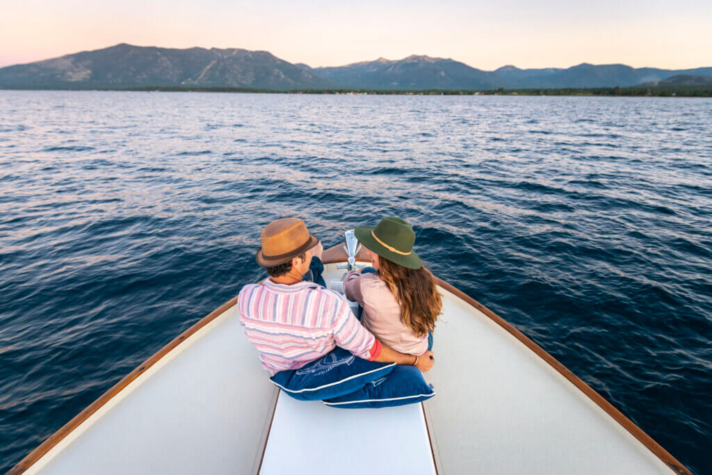 Couple sitting on a boat