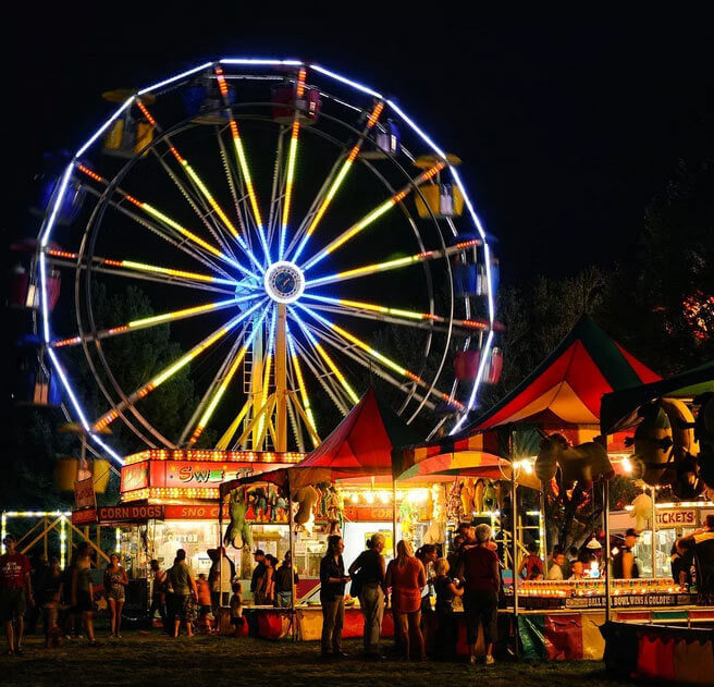 Ferris wheel and carnival games at the Nevada State Fair