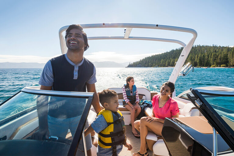 family boating lake tahoe
